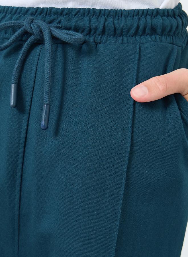 Styli Kids Blue Cotton Joggers With Drawstring Waist - Image 2